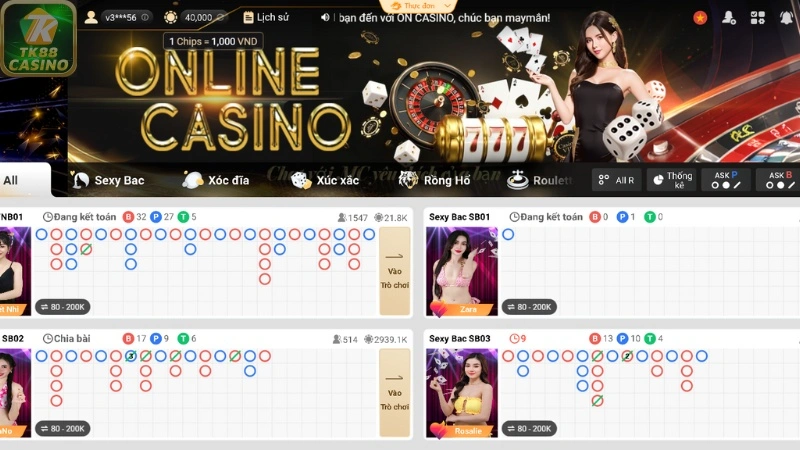 Hướng dẫn tham gia chơi Live casino TK88