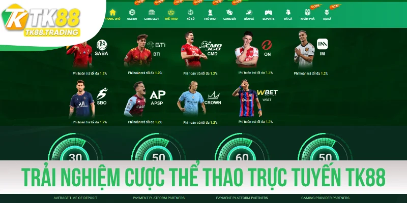 Trải nghiệm cược thể thao trực tuyến TK88